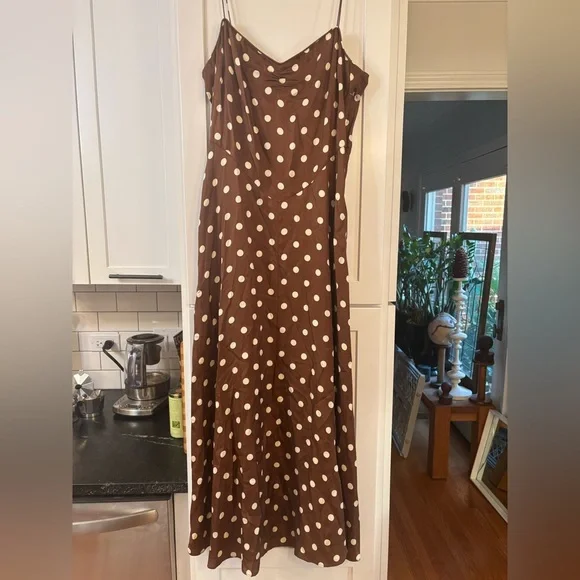 old brown dress Mocha Brown Lace Balloon Sleeve Long Dress – Vintage Fairytale Style Brown / M main image 1
